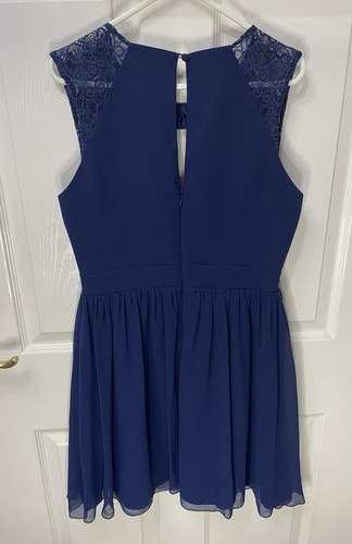 Lipsy London Navy Sparkling Diamante Waist Ladies Party Dress - UK Size 10 - Picture 7 of 13