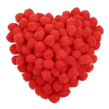 MORFEN 150 Pieces Pom Poms, 1 Inch Red Pom Poms for Crafts, Fuzzy Pompom Puff Ba