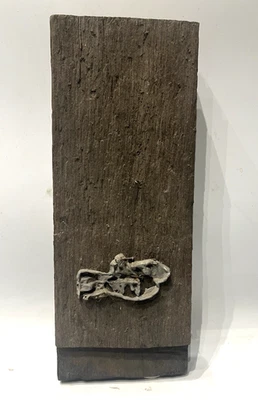 abstrakte Holz Skulptur Fisch Mü05 Wandobjekt Kombi Holz Zinn Künstler Aka Ddorf - Bild 1 von 4