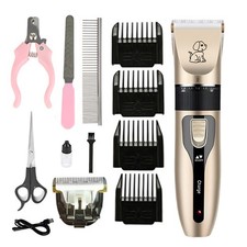 Dog Cat Pet Grooming Kit Rechargeable Cordless Electric Hair Clipper Trimmer Set