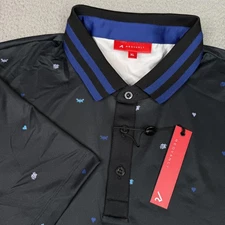 Redvanly Polo Shirt Mens XL Black Langham Athletic Performance Golf Stretch NWT