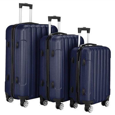 3-teiliges ABS Handgepäck & aufgegebenes Kofferset leicht 360° Spinner Rad Koffer