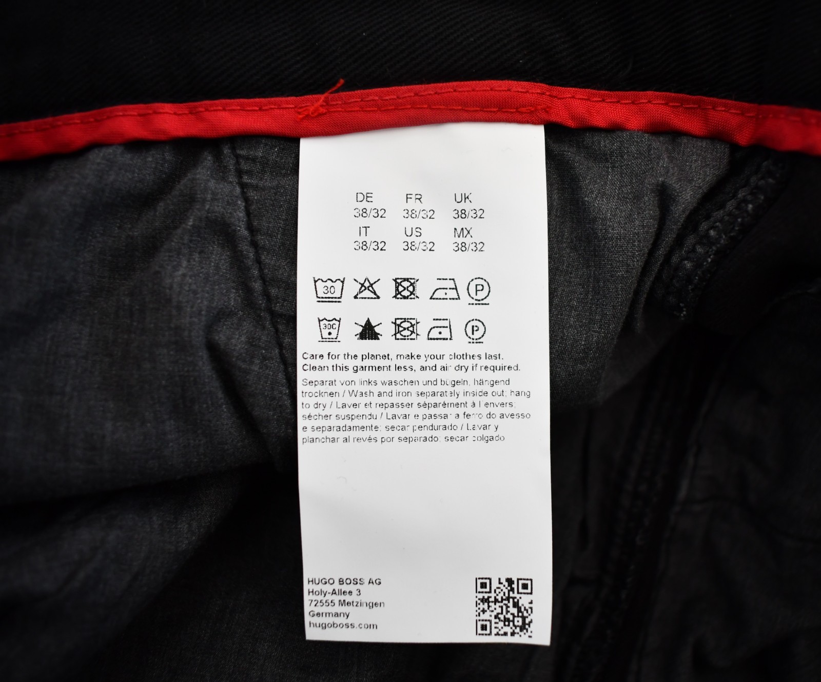 New HUGO by HUGO BOSS Black Cotton Tapered CHINO Pants Trouser 38x32 thumbnail 15