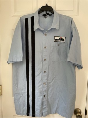 NASCAR Daytona International Speedway men s work shirt blue XL Fanatics buttons