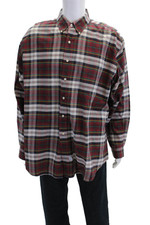 Ralph Lauren Blue Label Mens Plaid The Big Oxford Dress Shirt Red Combo Size XL