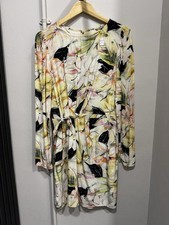 River Island Floral Mini Dress Size 12 – Long Sleeve Tie Waist Cream Yellow