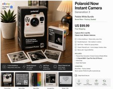 Polaroid Now Gen 3 Instant Camera White Bundle B W Film NEW Sealed I-Type