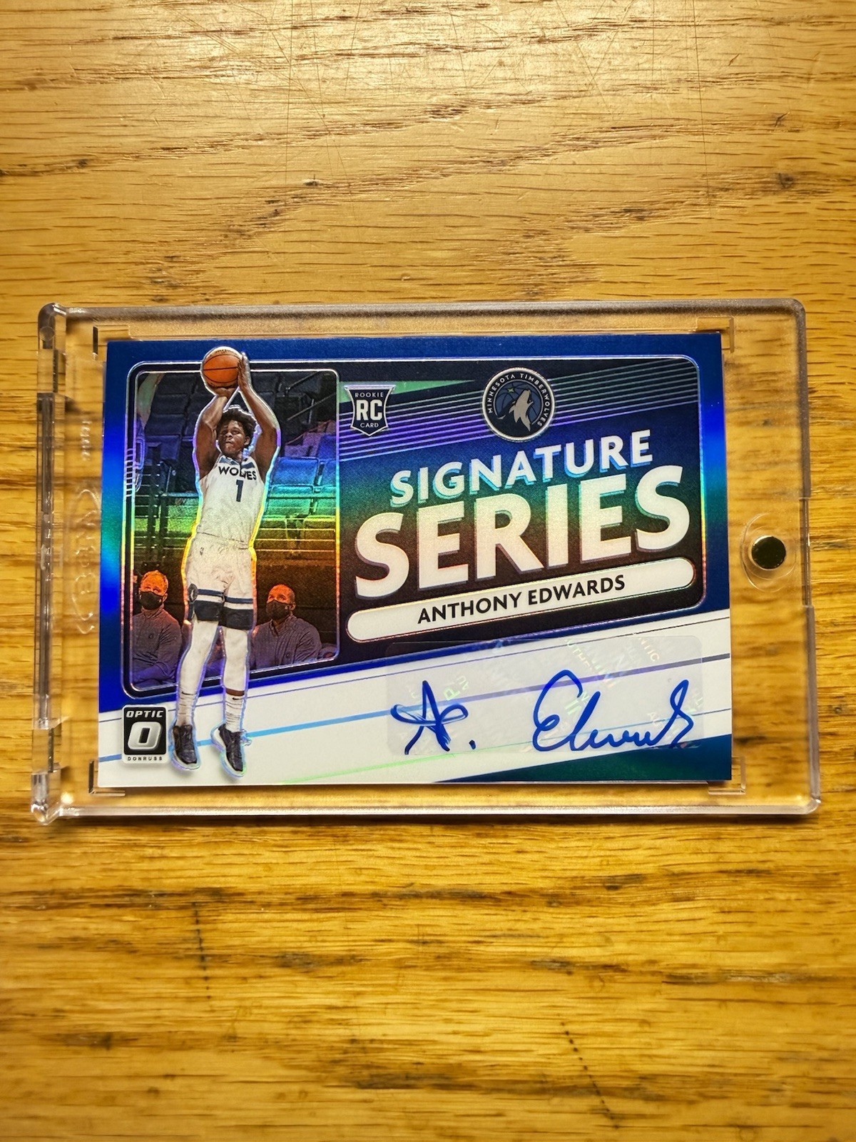 2020-21 Donruss Optic Signature Series Anthony Edwards ROOKIE Auto Blue /25 