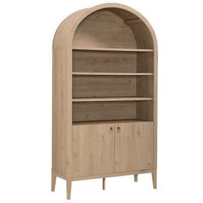 Nolan 74'' Tall Wide Arched Storage Display Cabinet Bookshelf