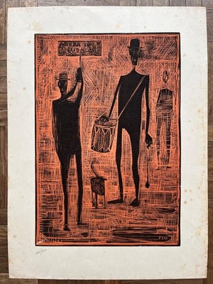 Linoleum by Fernando Cabezudo, 1963 - Club de Grabado de Montevideo, Uruguay.