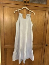 Anthropologie Lush Brand Light Blue Racer Back Cotton Ruffle Bottom Dress Sz S