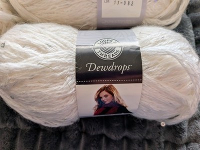 New 6+ Skeins Of Loops And Thread Dew Drops In Pearl.  See Photos.
