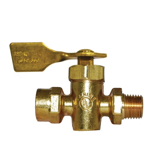 1/4 Inch NPT x 1/4 Inch NPTF ShutOff Valve Brass Plumbing Hardware Tooling