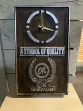 Vintage MCM OK Used Cars Clock 50th Anniversary Plastic Oil And Gas
