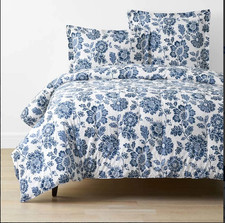 Floral Indigo Garden Classic Cool Cotton Percale Comforter - Blue, Twin/Twin XL