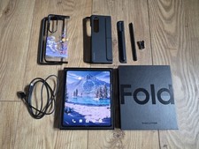 Samsung Galaxy Z Fold4 256GB Phantom Black with Cases and Fold Edition S Pen