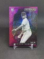 2022 Chronicles Titan Purple Mojo Prizm #’d 13/99 Edward Cabrera #6 Marlins (SP)