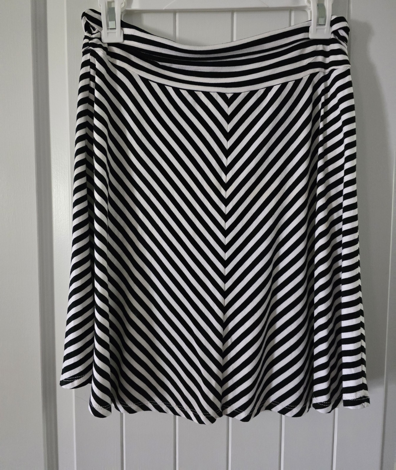 Merona Black and White Chevron Print Skater Mini Skirt