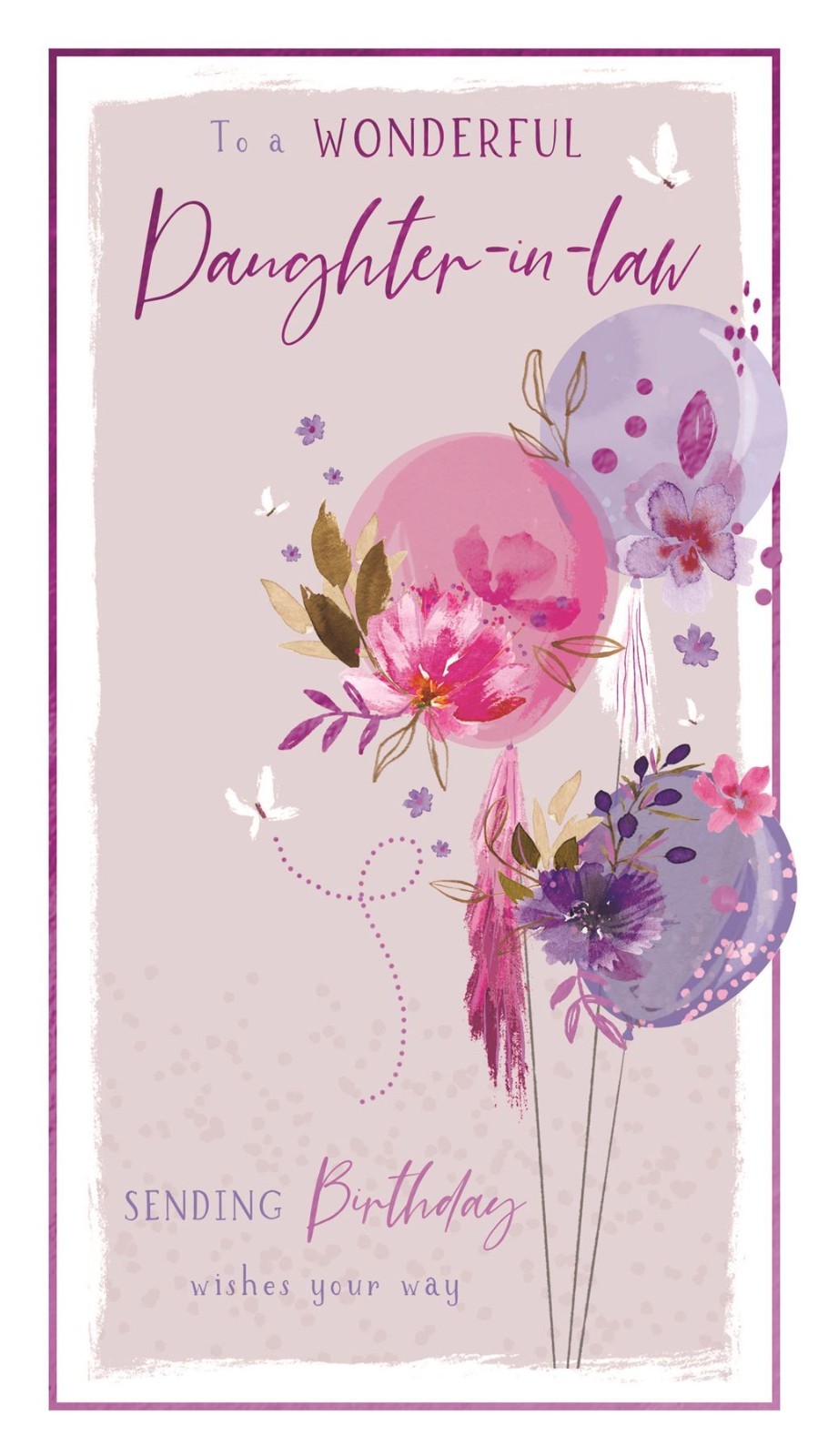 Birthday Card DAUGHTER IN LAW. Daughter-in-Law 9-INCH Card *Paper Pages Inside*.