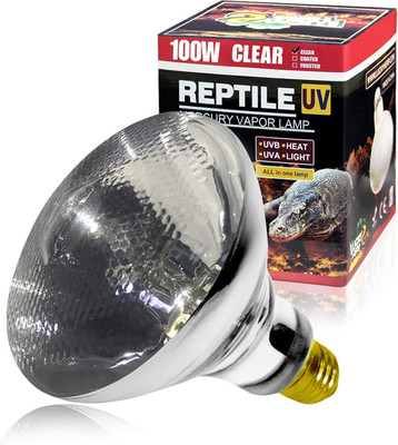 100 Watt UVA+UVB Full Spectrum Vapor Heat Lamp Bulb, High Intensity Self-Ballast