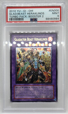 YUGIOH TU02-EN000 GLADIATOR BEAST HERAKLINOS ULTIMATE RARE PSA 9