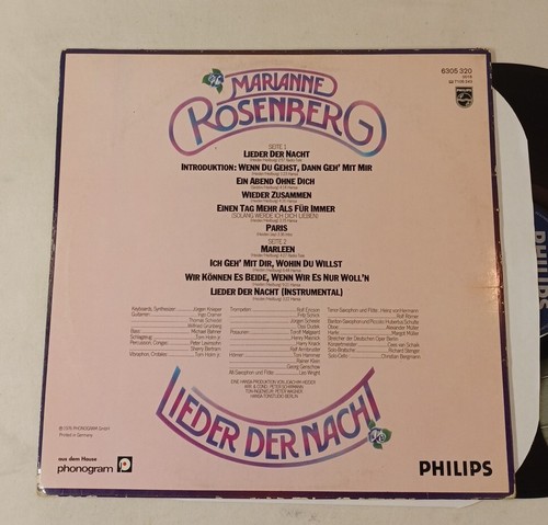 Marianne Rosenberg - Lieder Der Nacht - LP Vinyl Schallplatte Sehr guter Zustand + 1976 Philips - Bild 7 von 11