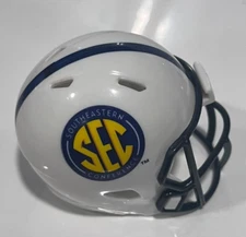 Riddell pocket pro football helmet SEC Conference SPEED white SOUTHEASTERN logo