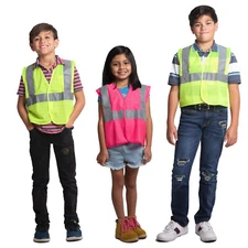 Kids Hi Vis Sleeveless Vest Visibility Safety Waistcoat Pink Lime JORESTECH