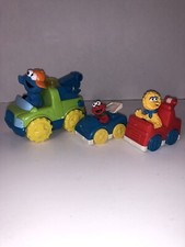 Vintage Sesame Street 1993 Tyco Playtime Cars, Bigbird, Elmo And Cookie Monster