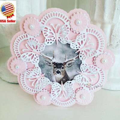 Butterfly Flower Wreath Metal Cutting Dies Stencil Scrapbooking Embossing Craft