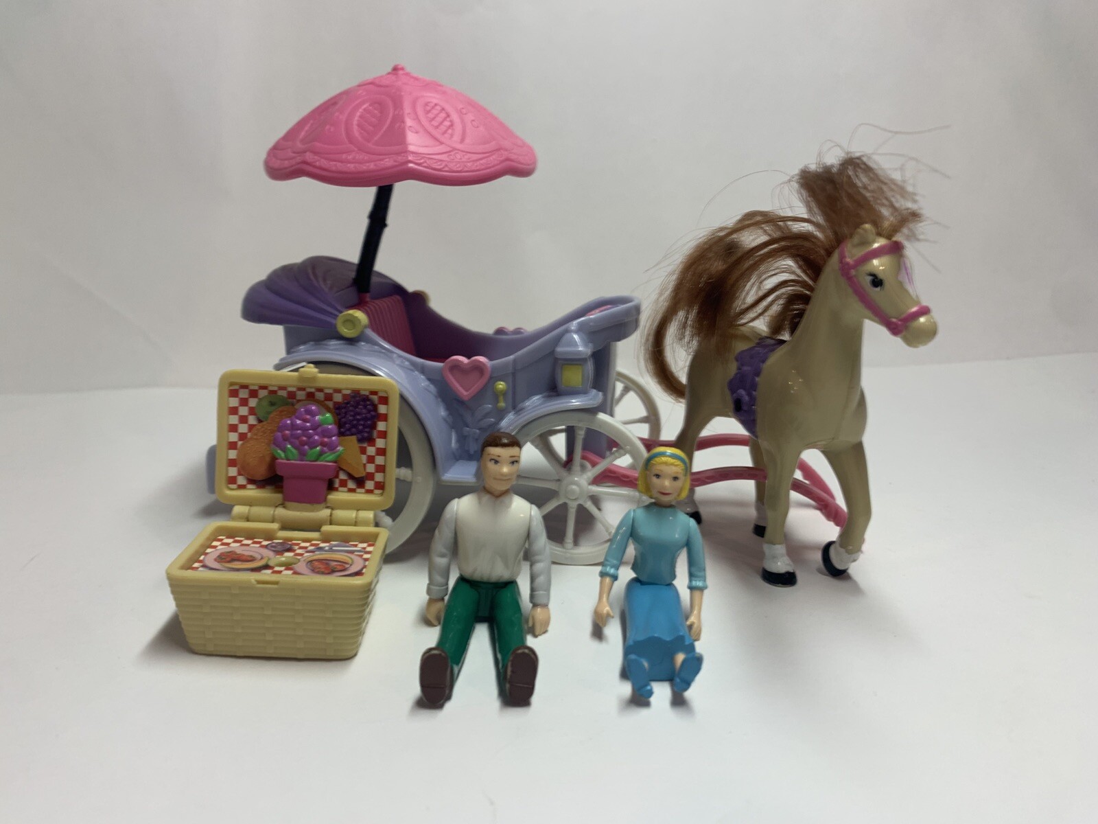 Fisher Price Sweet Street Dollhouse Victorian Horse Picnic Carriage People Lot