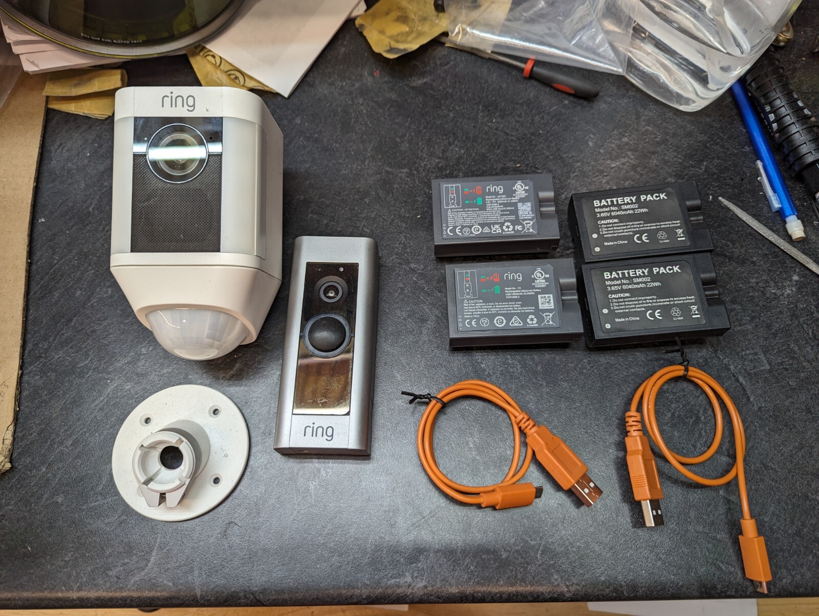 Ring Doorbell Pro Spotlight Cam combo with extra batteries-image