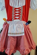 Halloween costume kids girls little red riding hood sequins tutu  basket 10/12