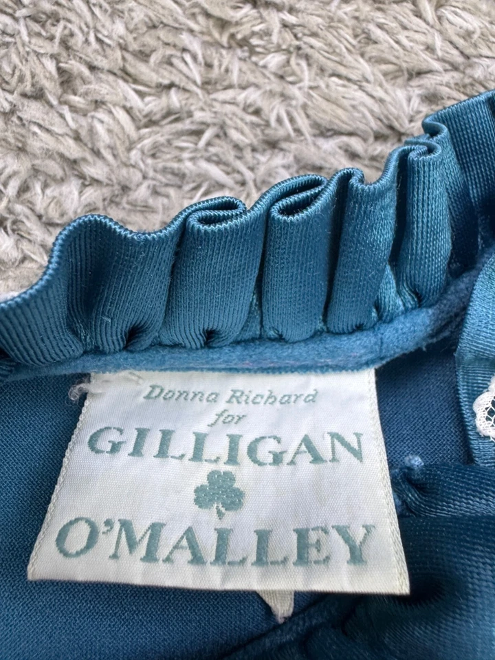 Camisón Gilligan O'Malley Mujer Mediano Abrigo Bata Terciopelo Quemado De Colección EE. UU. Años 70 Foto 3 de 4