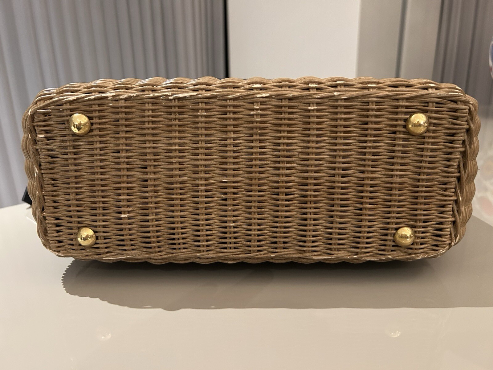 Christian Dior Large Wicker Basket Bag Blue Oblique Canvas Rare Find image 6