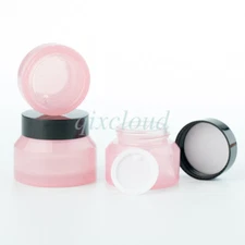 15g 30g 50g Pink Glass Empty Containers Pot Tank Lids Travel Cosmetic Cream Jars