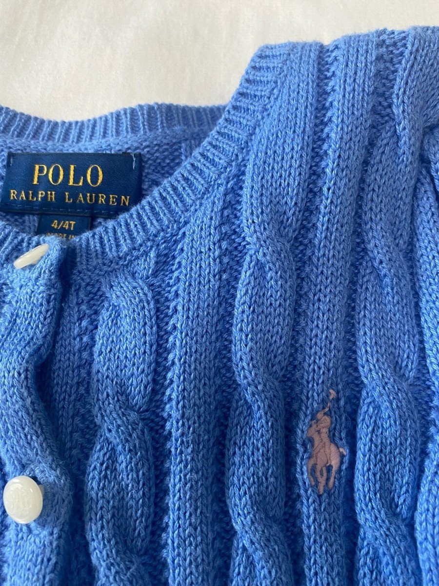 RALPH LAUREN Cable-Knit Cotton Peplum Cardigan | eBay