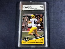 F4-22 FOOTBALL CARD - ANDREW LUCK ALL-AMERICAN ROOKIE - 2012 LEAF - GRADE 10