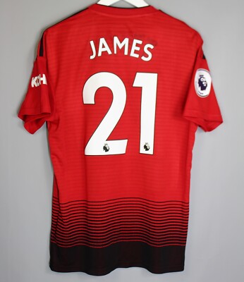 MANCHESTER UNITED 2018 2019 HOME FOOTBALL SHIRT JERSEY ADIDAS M #21 JAMES