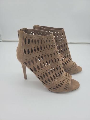 ALDO Caged Brown Ankle Bootie Heels Sz 