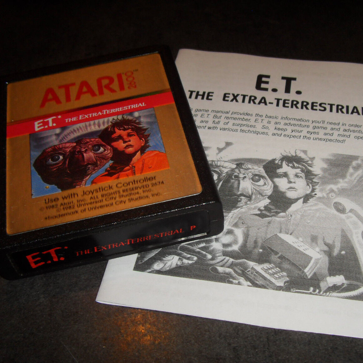 Cartouche en TBE - E.T. The Extra Terrestrial - 1981 Atari 2600 VCS + notice