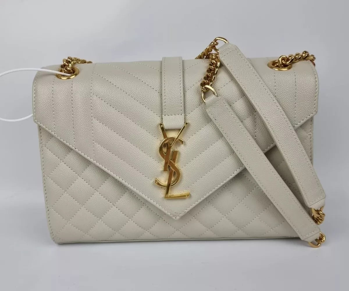 Saint Laurent Medium YSL Envelope Quilted Chain Shoulder Bag