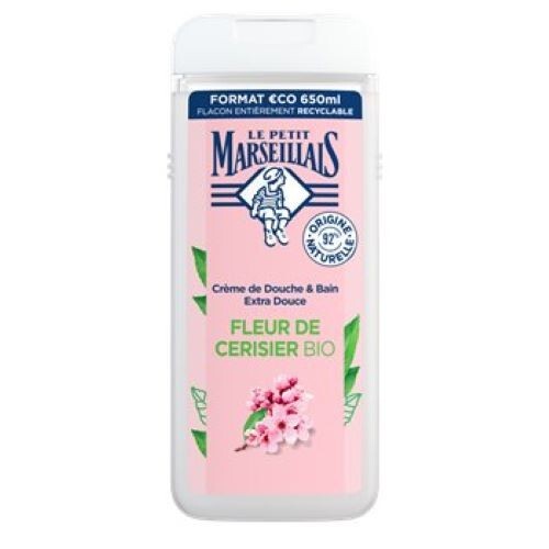 Gel Douche Le Petit Marseillais hydratant à la Fleur de Cerisier Bio formule douce
