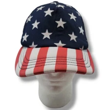 USA American Flag Hat OSFM Unisex Cap Trucker Hat America Stars And Stripes Hat