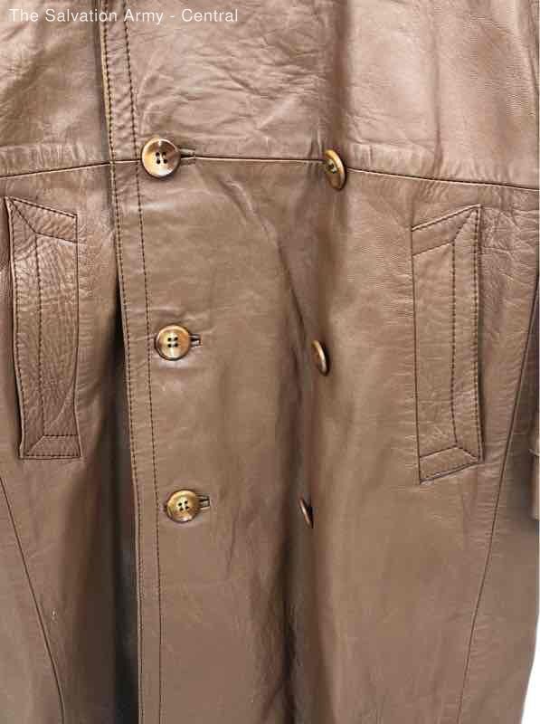 Siegfried Brown Leather Coat Size Men's Large eBay