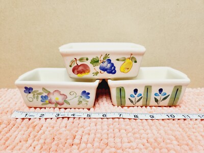 Bed Bath & Beyond Mini Loaf Pans 6'' X 3.5'' Set Of 3 Clay Glazed Mini Loaf Pans 