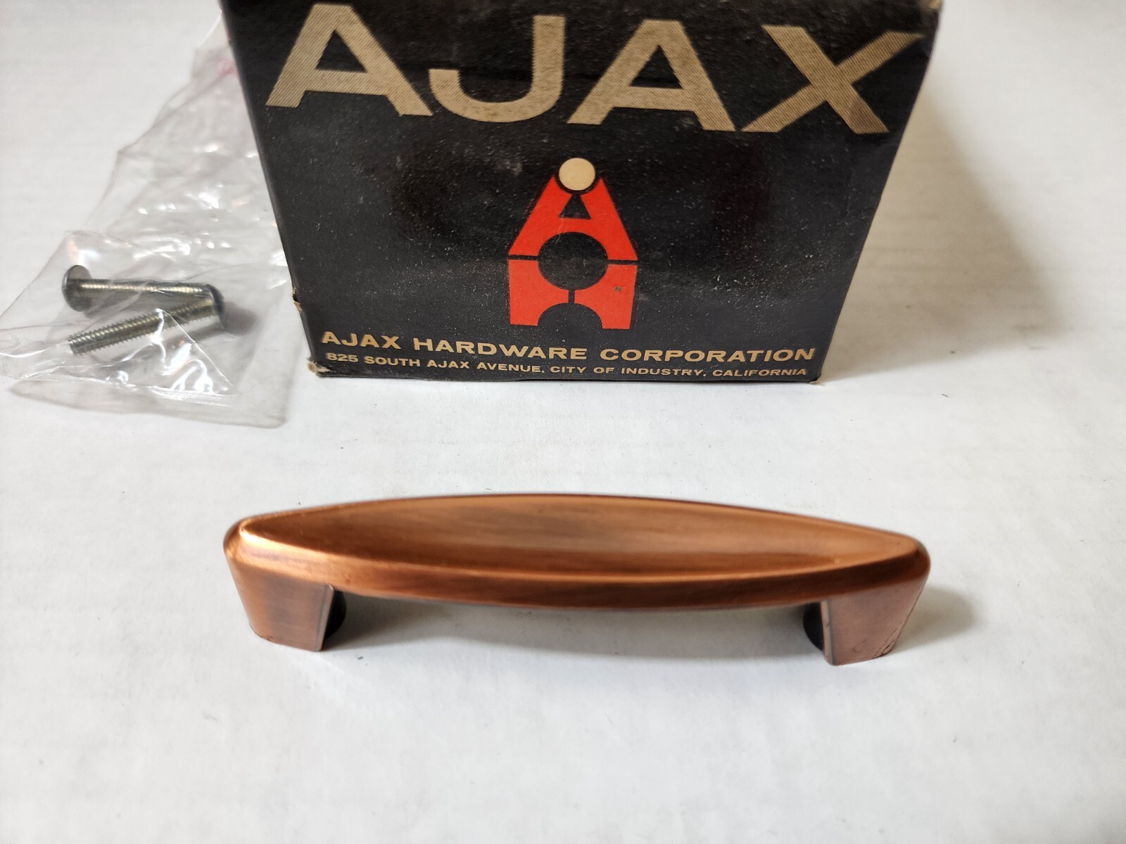 Vintage NOS Ajax Copper Drawer Cabinet Pull #541-7 1970s Retro C33