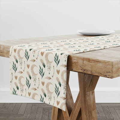 Tischläufer Boho Moon | Einzigartiges Design Tischdekor | Made in EU
