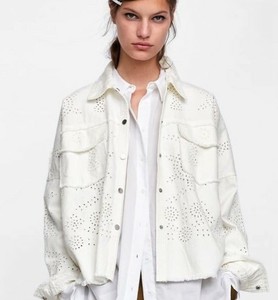 zara white embroidered jacket