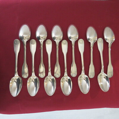 12 Cuillères de table - Métal argenté CHRISTOFLE VENDÔME Coquille